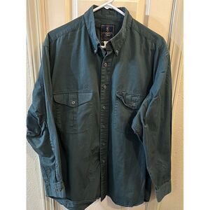 Browning Gold Mens Lg Green Full Button Long Sleeve Shirt